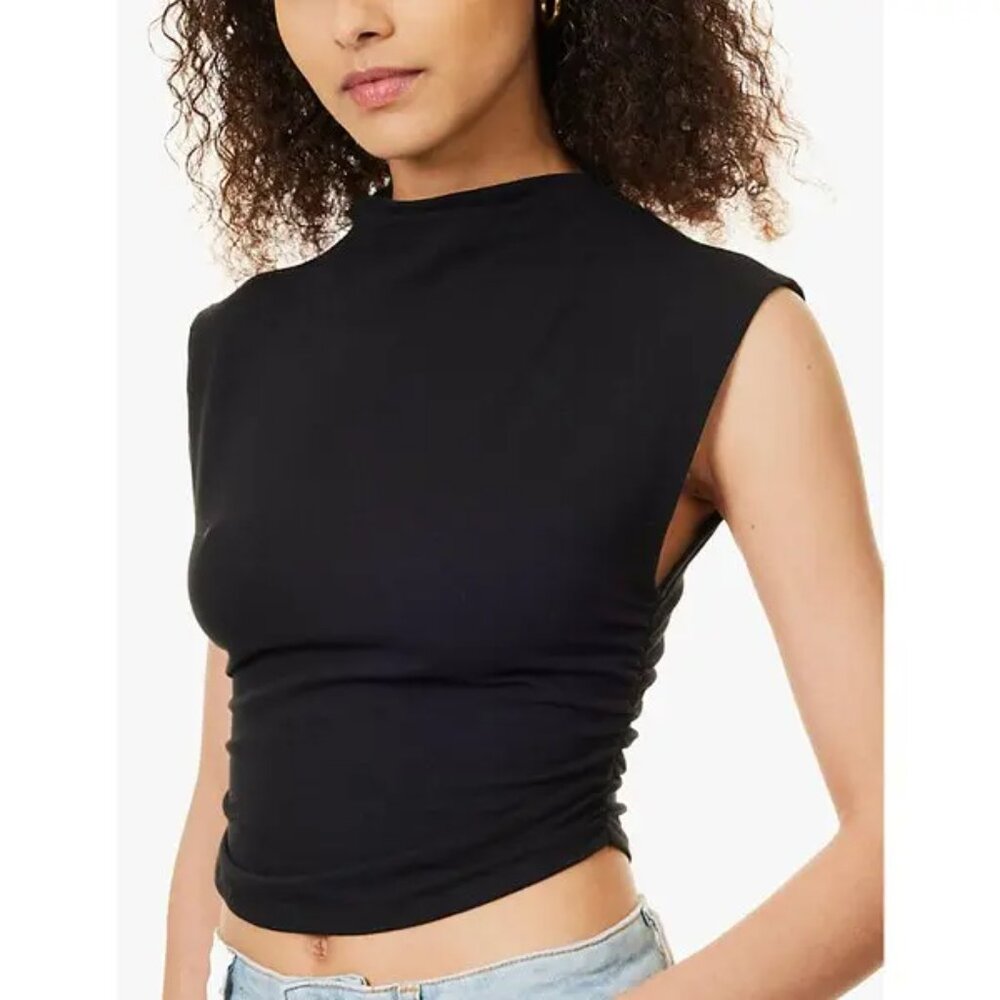 Reformation Lindy Black High Neck Sleeveless Top Medium